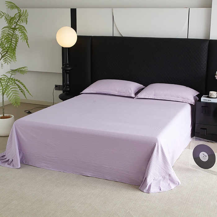 91家纺网 家纺一手货源 找家纺 金纱玉纺家纺 2025新款水洗棉工艺刺绣四件套 沁颜花开-紫