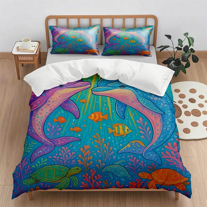 91家纺网 家纺一手货源 找家纺 （总1）轩贝雅 2025新款跨境Pod工厂数码印花被套套装（被套+枕套）第一批