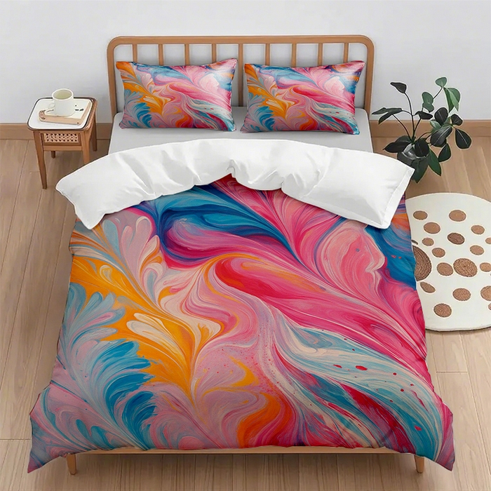 91家纺网 家纺一手货源 找家纺 （总1）轩贝雅 2025新款跨境Pod工厂数码印花被套套装（被套+枕套）第一批