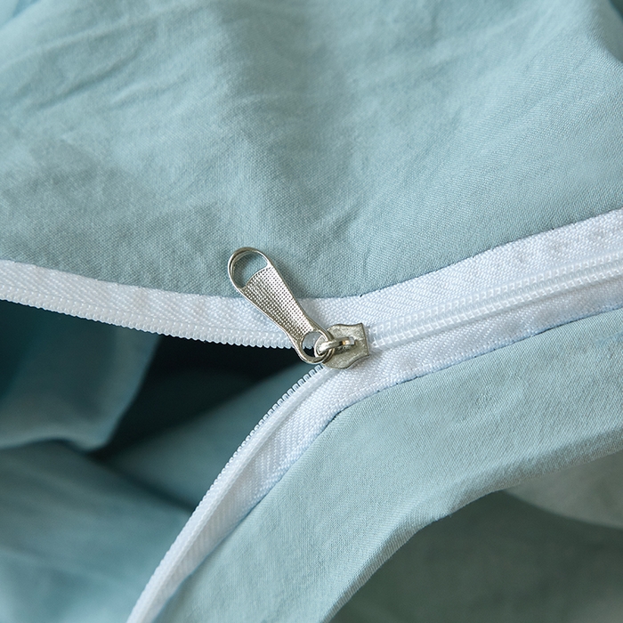 91家纺网 家纺一手货源 找家纺 金纱玉纺家纺 2025新款水洗棉工艺刺绣四件套 恬静时光-豆绿