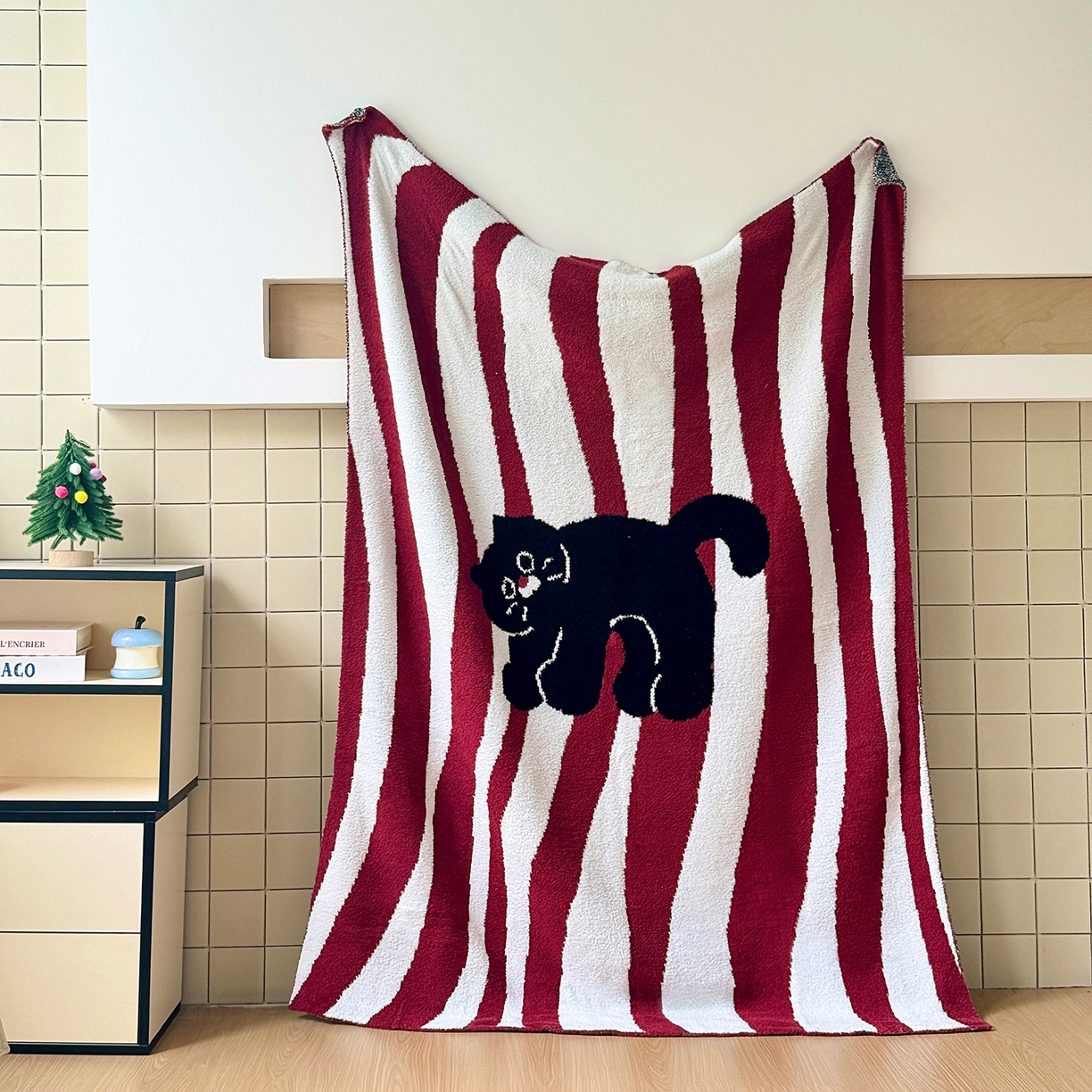 CINNY馨宜 2025新款半边绒毯休闲毯披肩毯盖毯办公室午睡毯 憨睡猫