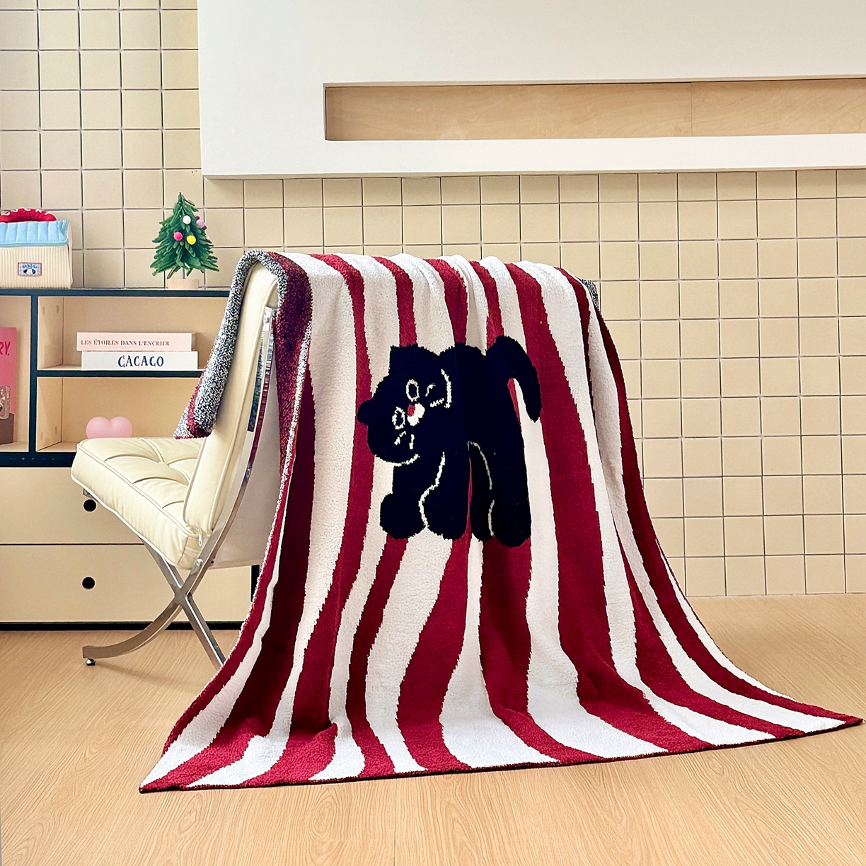 91家纺网 家纺一手货源 找家纺 CINNY馨宜 2025新款半边绒毯休闲毯披肩毯盖毯办公室午睡毯 憨睡猫