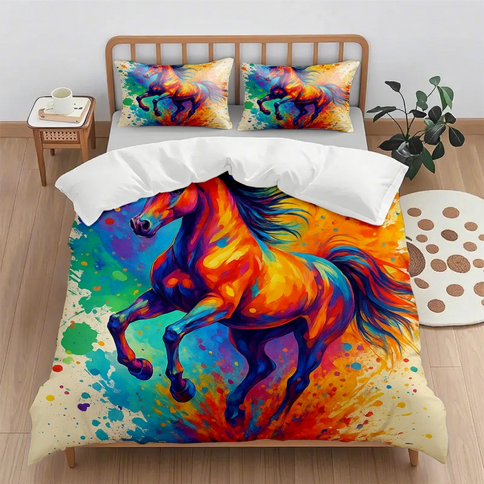 91家纺网 家纺一手货源 找家纺 （总2）轩贝雅 2025新款跨境Pod工厂数码印花被套套装（被套+枕套）第一批