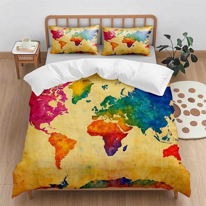 91家纺网 家纺一手货源 找家纺 （总2）轩贝雅 2025新款跨境Pod工厂数码印花被套套装（被套+枕套）第一批