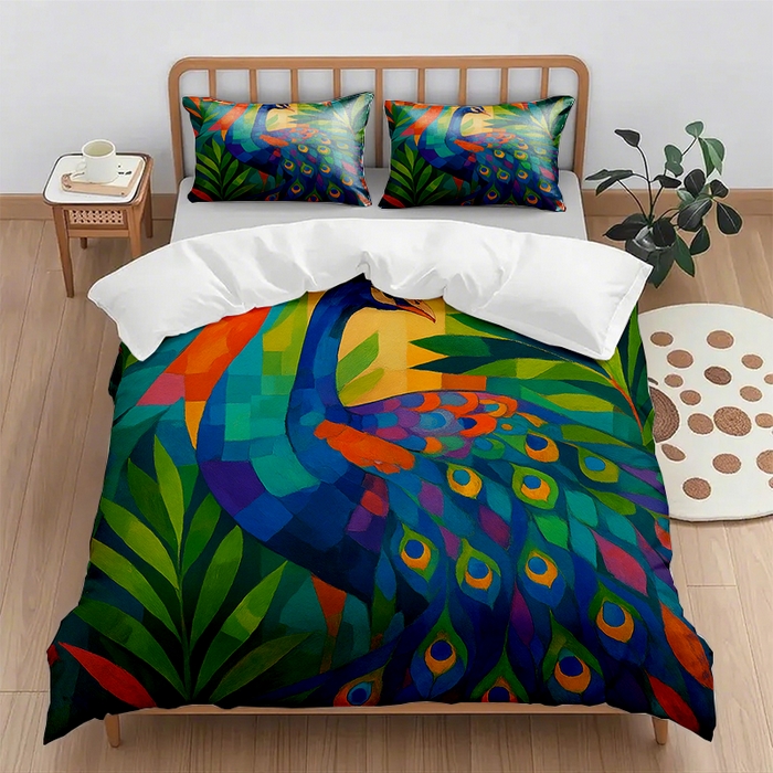 91家纺网 家纺一手货源 找家纺 （总2）轩贝雅 2025新款跨境Pod工厂数码印花被套套装（被套+枕套）第一批