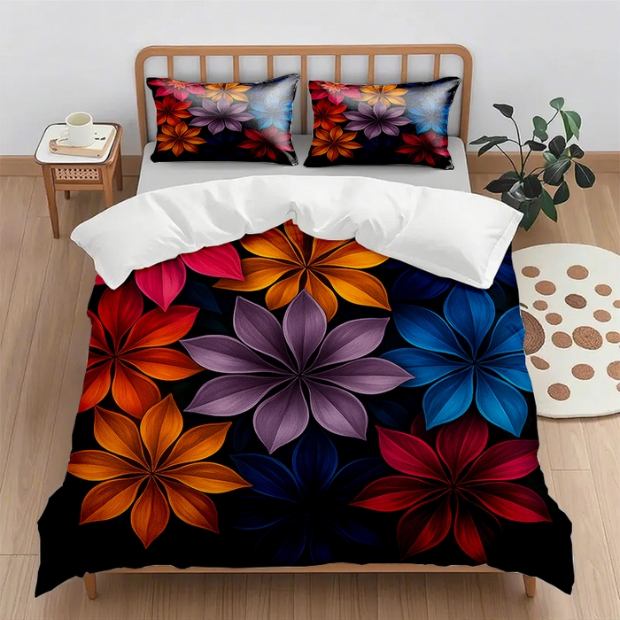 91家纺网 家纺一手货源 找家纺 （总2）轩贝雅 2025新款跨境Pod工厂数码印花被套套装（被套+枕套）第一批