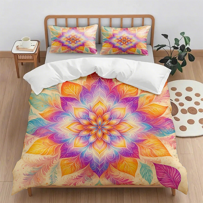 91家纺网 家纺一手货源 找家纺 （总2）轩贝雅 2025新款跨境Pod工厂数码印花被套套装（被套+枕套）第一批