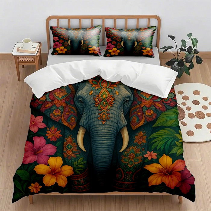 91家纺网 家纺一手货源 找家纺 （总2）轩贝雅 2025新款跨境Pod工厂数码印花被套套装（被套+枕套）第一批