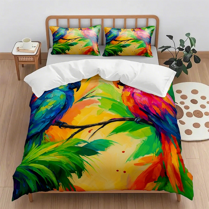 91家纺网 家纺一手货源 找家纺 （总2）轩贝雅 2025新款跨境Pod工厂数码印花被套套装（被套+枕套）第一批