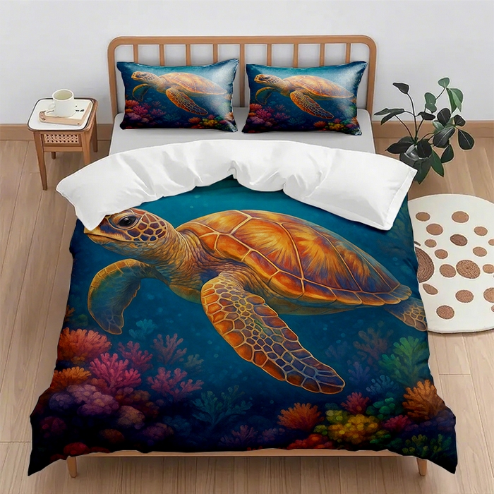 91家纺网 家纺一手货源 找家纺 （总2）轩贝雅 2025新款跨境Pod工厂数码印花被套套装（被套+枕套）第一批