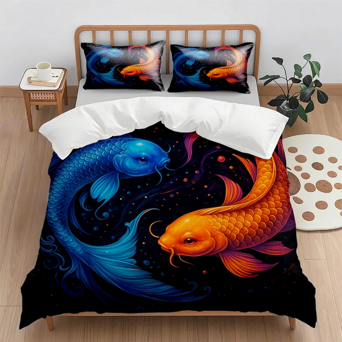 91家纺网 家纺一手货源 找家纺 （总2）轩贝雅 2025新款跨境Pod工厂数码印花被套套装（被套+枕套）第一批