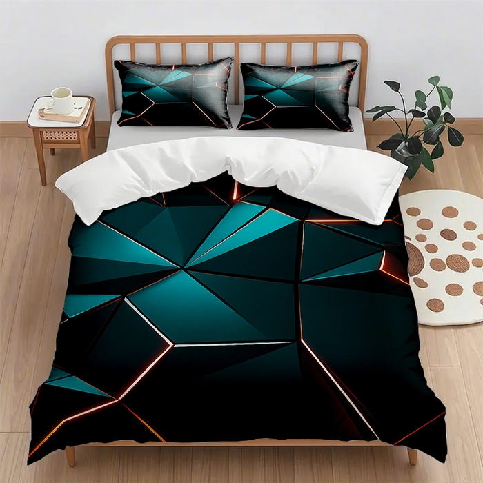 91家纺网 家纺一手货源 找家纺 （总2）轩贝雅 2025新款跨境Pod工厂数码印花被套套装（被套+枕套）第一批