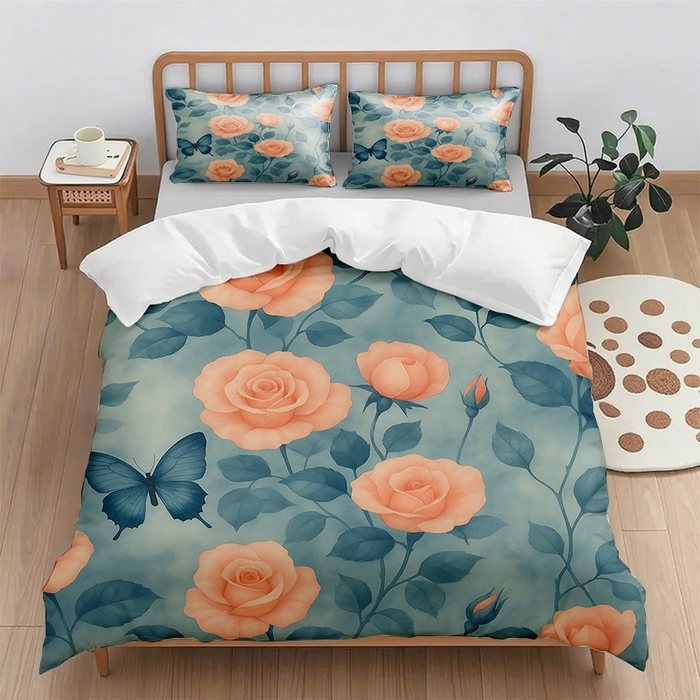 91家纺网 家纺一手货源 找家纺 （总2）轩贝雅 2025新款跨境Pod工厂数码印花被套套装（被套+枕套）第一批