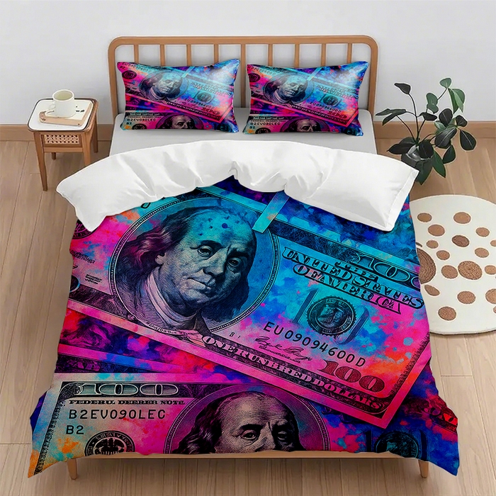 91家纺网 家纺一手货源 找家纺 （总2）轩贝雅 2025新款跨境Pod工厂数码印花被套套装（被套+枕套）第一批