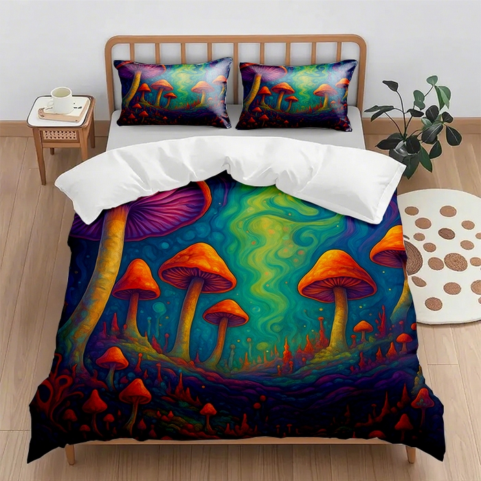 91家纺网 家纺一手货源 找家纺 （总2）轩贝雅 2025新款跨境Pod工厂数码印花被套套装（被套+枕套）第一批