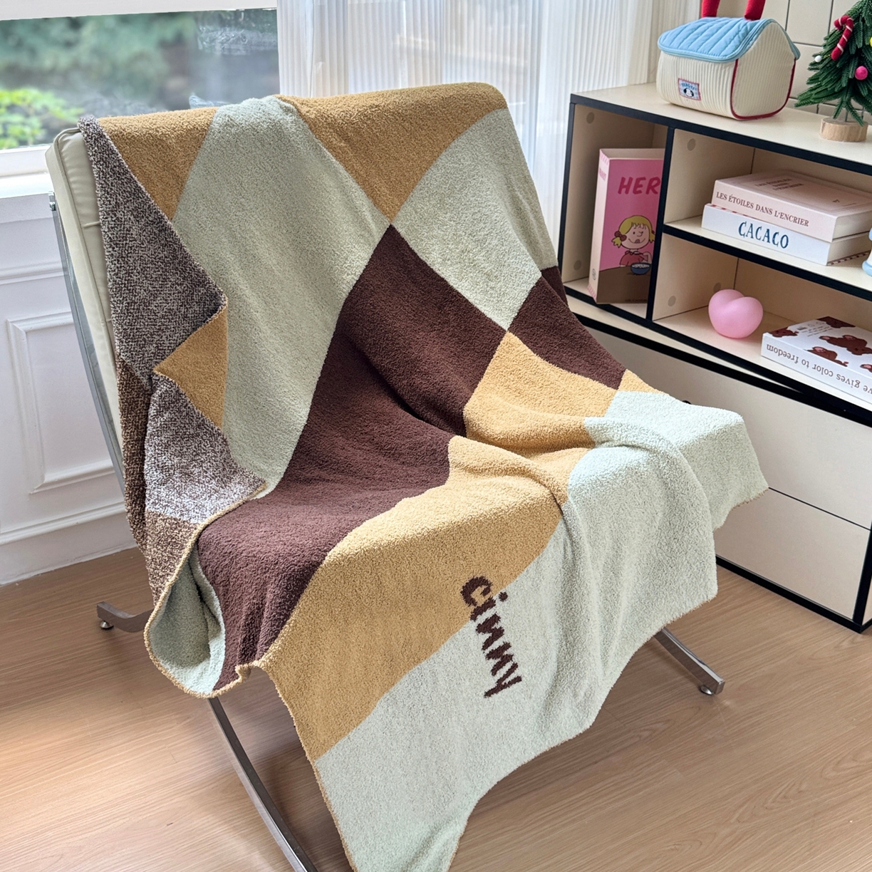 91家纺网 家纺一手货源 找家纺 CINNY馨宜 2025新款半边绒毯休闲毯披肩毯盖毯办公室午睡毯 黄油积木