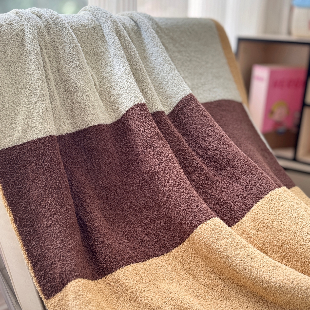 91家纺网 家纺一手货源 找家纺 CINNY馨宜 2025新款半边绒毯休闲毯披肩毯盖毯办公室午睡毯 黄油积木