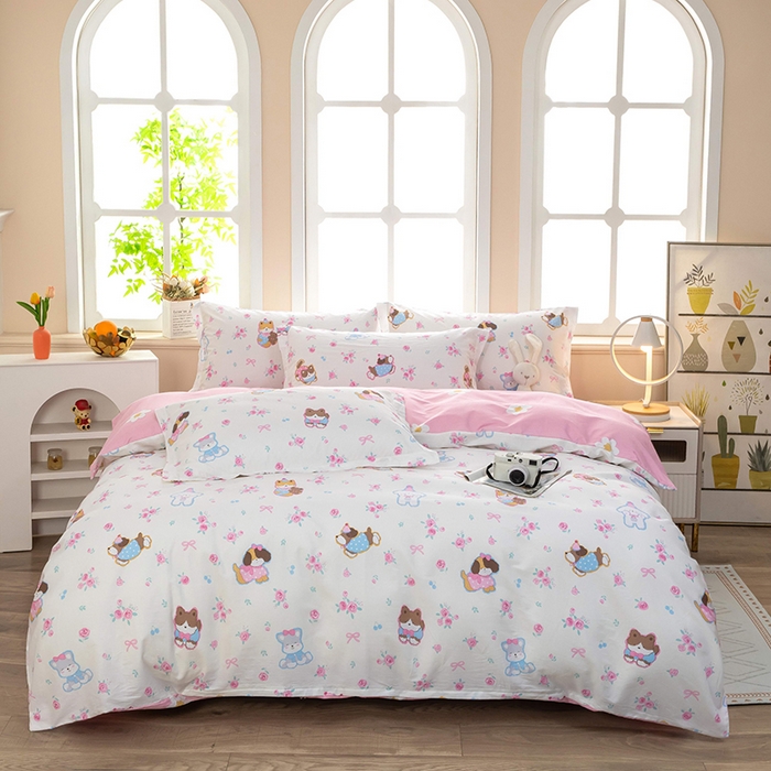 91家纺网 家纺一手货源 找家纺 （总）新款12868全棉学生宿舍三件套卡通纯棉四件套