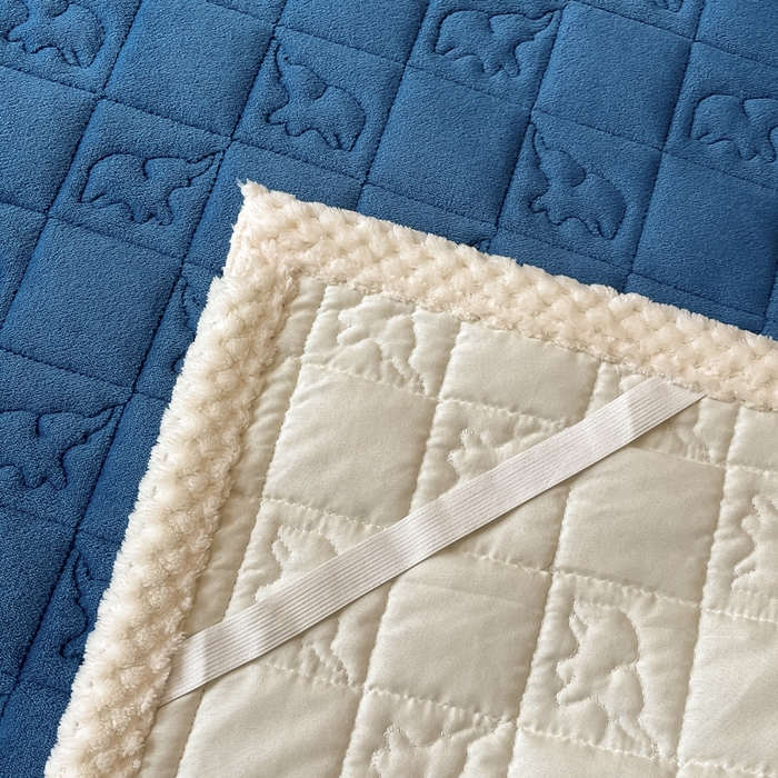 91家纺网 家纺一手货源 找家纺 （总）眠博士 2025新款纯色牛奶绒加厚保暖绗缝大象床褥床垫