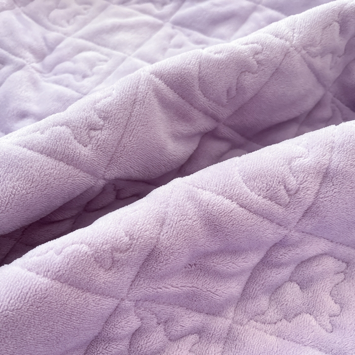 91家纺网 家纺一手货源 找家纺 眠博士 2025新款纯色牛奶绒加厚保暖绗缝大象床褥床垫 床护垫-丁香紫
