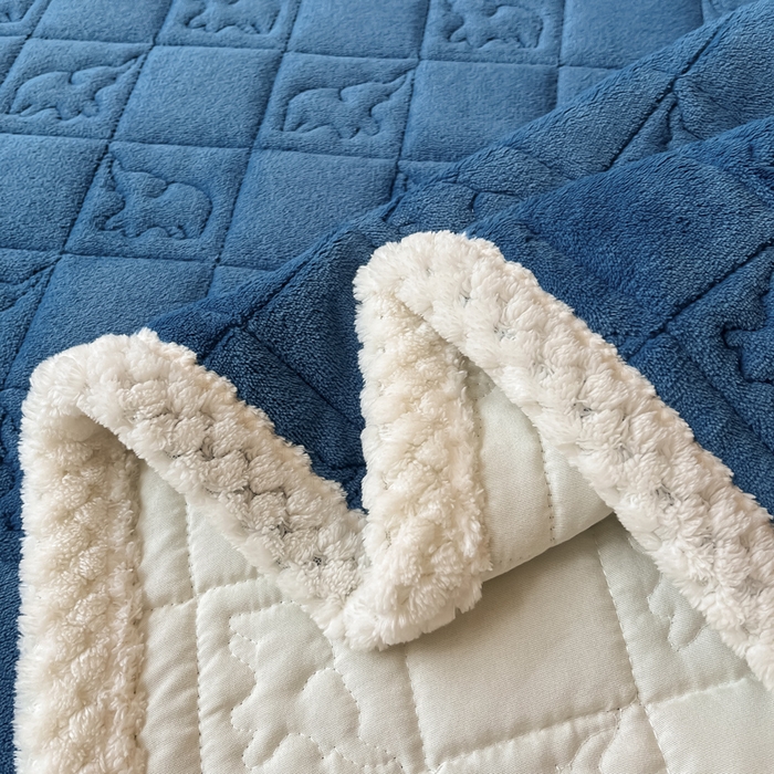 91家纺网 家纺一手货源 找家纺 （总）眠博士 2025新款纯色牛奶绒加厚保暖绗缝大象床褥床垫