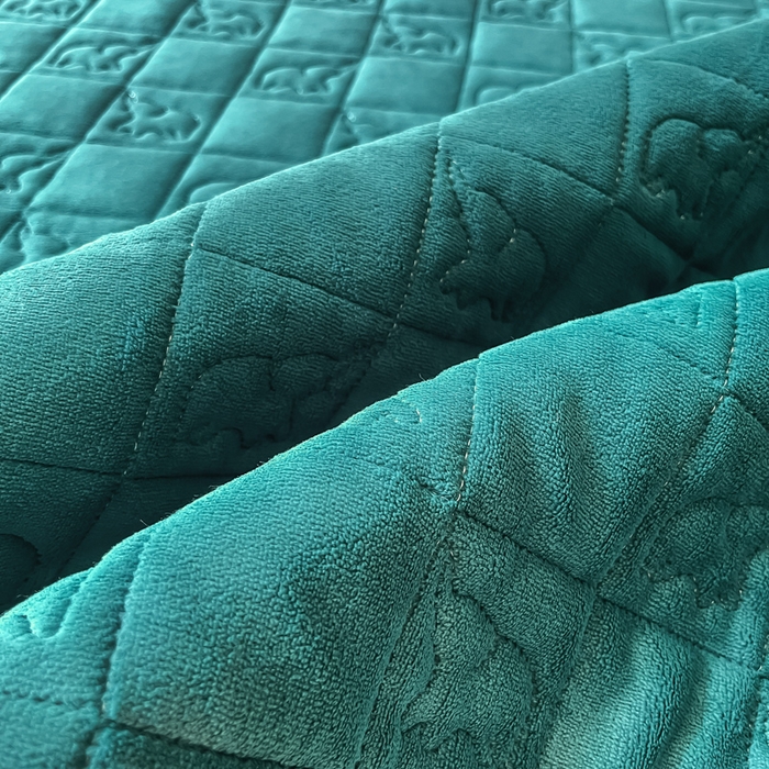 91家纺网 家纺一手货源 找家纺 眠博士 2025新款纯色牛奶绒加厚保暖绗缝大象床褥床垫 床护垫-祖母绿