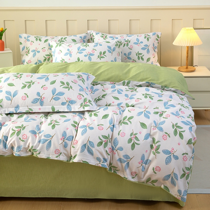 91家纺网 家纺一手货源 找家纺 新款12868全棉学生宿舍三件套卡通纯棉四件套 花样年华