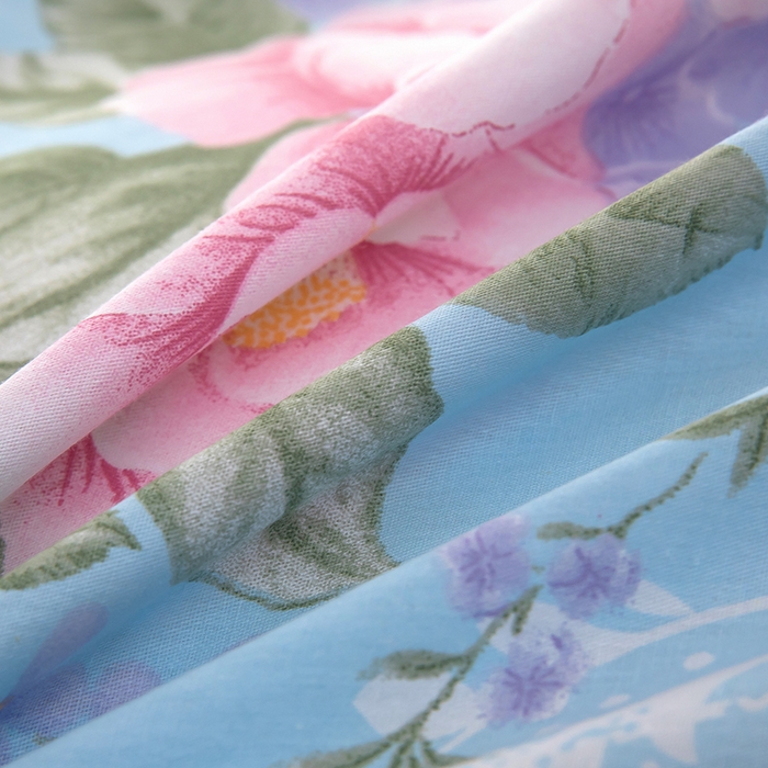 91家纺网 家纺一手货源 找家纺 新款12868全棉学生宿舍三件套卡通纯棉四件套 花叶倾城