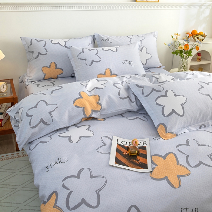 91家纺网 家纺一手货源 找家纺 新款12868全棉学生宿舍三件套卡通纯棉四件套 梦里星光