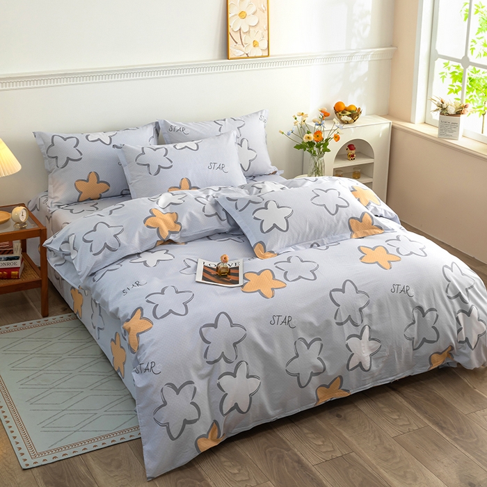 91家纺网 家纺一手货源 找家纺 新款12868全棉学生宿舍三件套卡通纯棉四件套 梦里星光