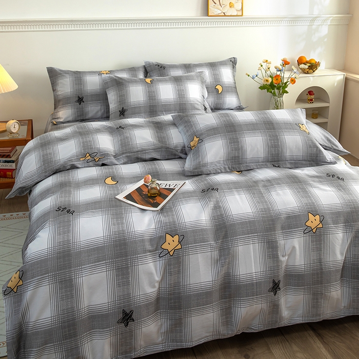 91家纺网 家纺一手货源 找家纺 新款12868全棉学生宿舍三件套卡通纯棉四件套 星空印记