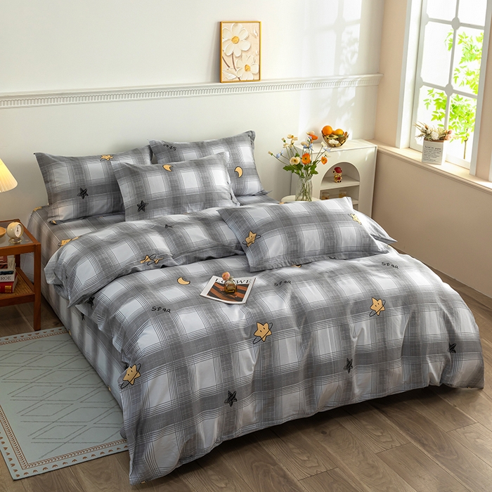 91家纺网 家纺一手货源 找家纺 新款12868全棉学生宿舍三件套卡通纯棉四件套 星空印记