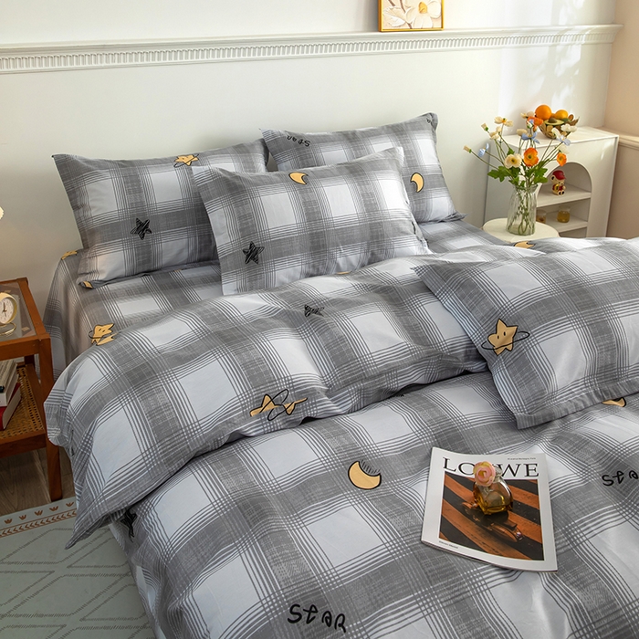 91家纺网 家纺一手货源 找家纺 新款12868全棉学生宿舍三件套卡通纯棉四件套 星空印记