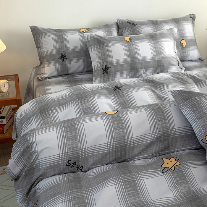 91家纺网 家纺一手货源 找家纺 新款12868全棉学生宿舍三件套卡通纯棉四件套 星空印记