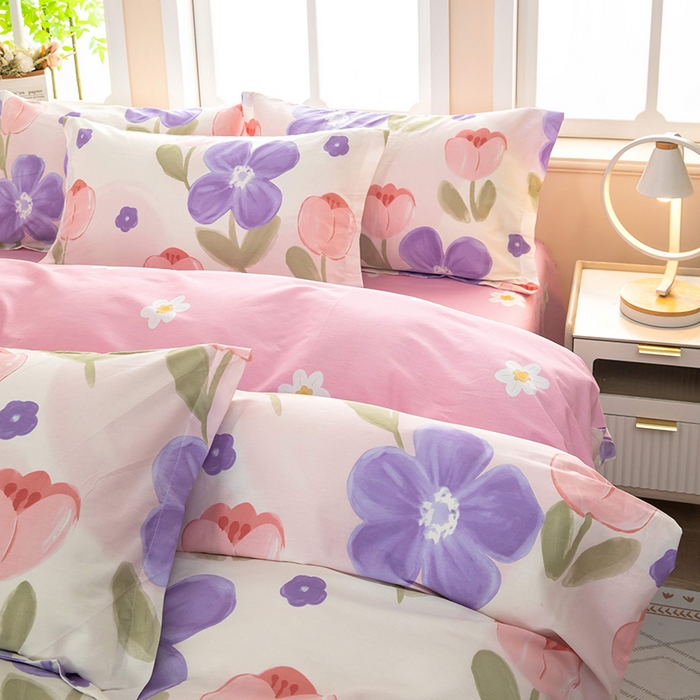 91家纺网 家纺一手货源 找家纺 新款12868全棉学生宿舍三件套卡通纯棉四件套 伊莲娜