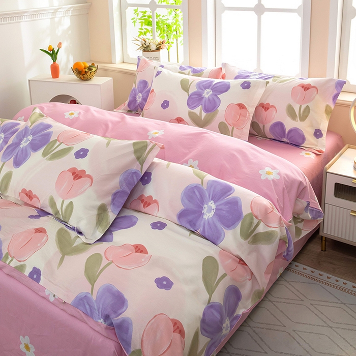 91家纺网 家纺一手货源 找家纺 新款12868全棉学生宿舍三件套卡通纯棉四件套 伊莲娜