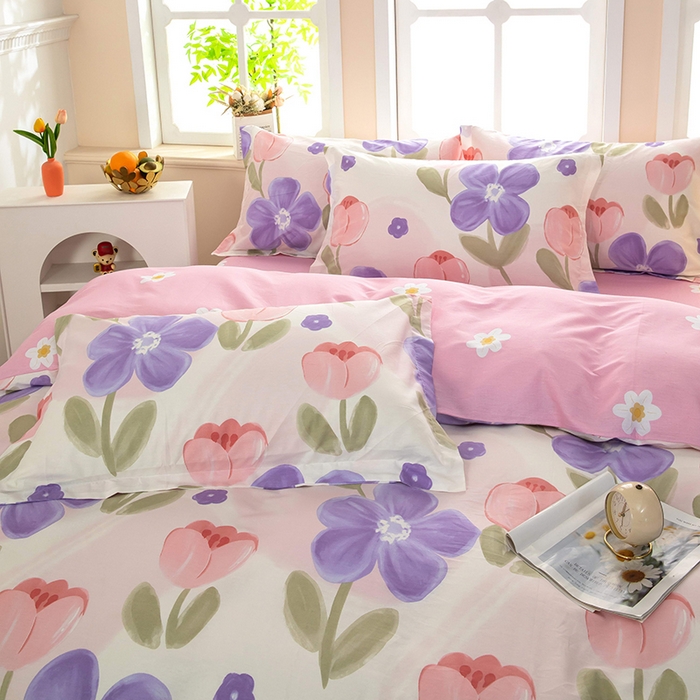 91家纺网 家纺一手货源 找家纺 新款12868全棉学生宿舍三件套卡通纯棉四件套 伊莲娜