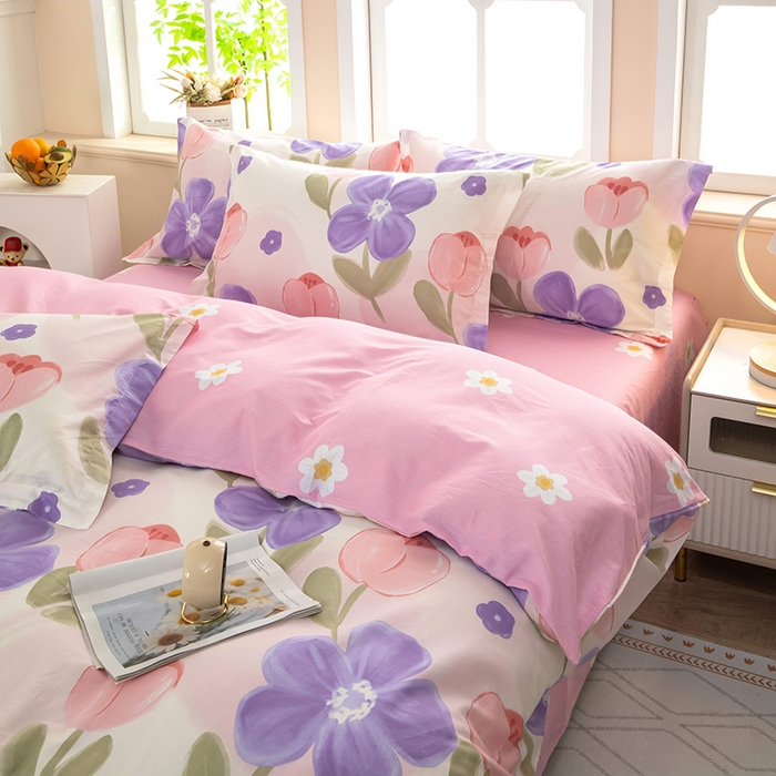 91家纺网 家纺一手货源 找家纺 新款12868全棉学生宿舍三件套卡通纯棉四件套 伊莲娜