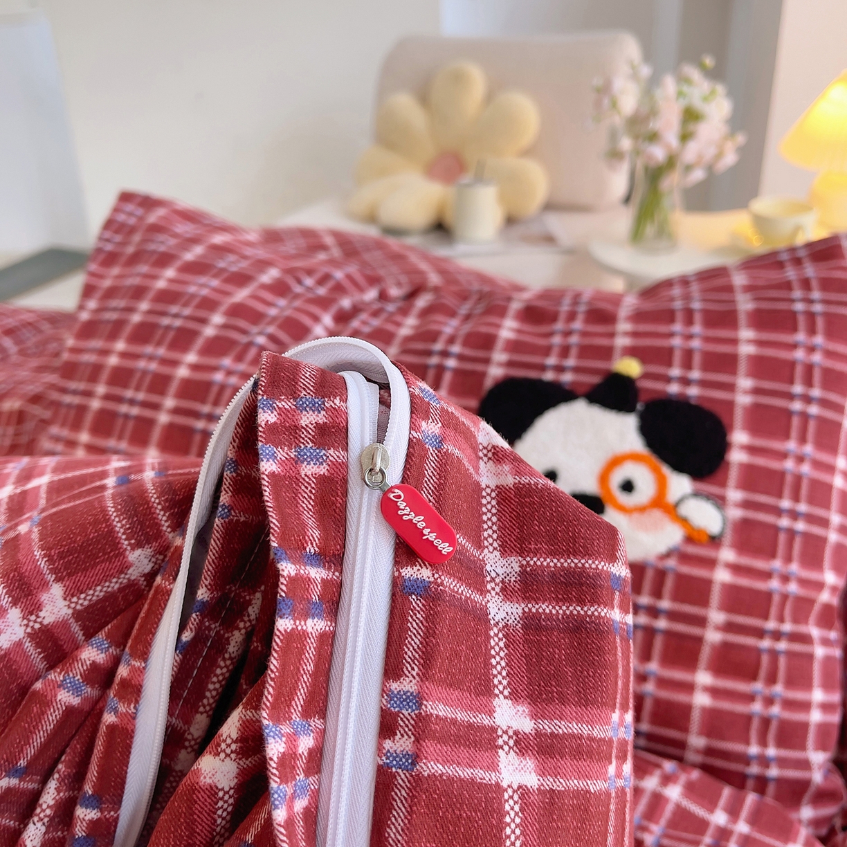 91家纺网 家纺一手货源 找家纺 （总）炫拼家纺 2025新款全棉磨毛卡通贴布绣加厚毛巾绣纯棉四件套-曲奇系列