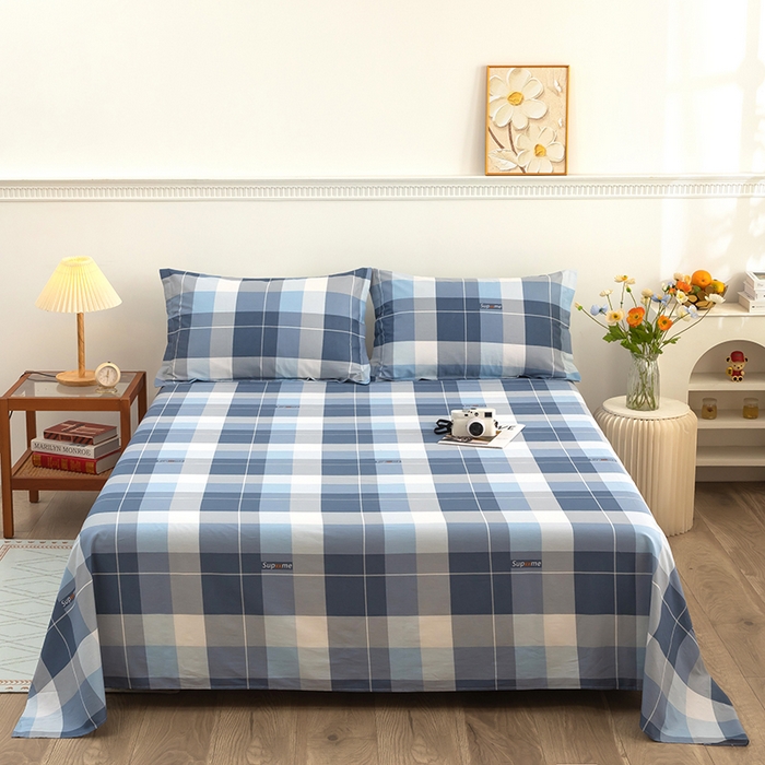 91家纺网 家纺一手货源 找家纺  雨萝家纺 新款12868全棉纯棉床单 风的印记