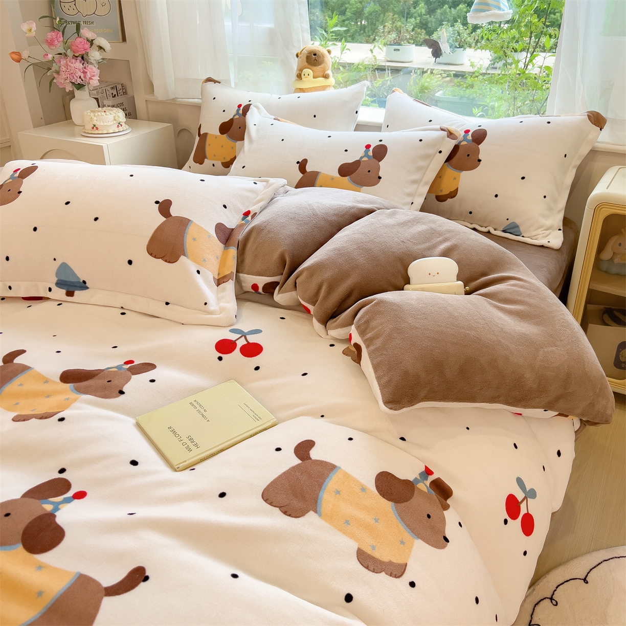 91家纺网 家纺一手货源 找家纺 （总）五月家纺 2025新款A类高克重保暖印花牛奶绒四件套