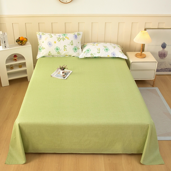 91家纺网 家纺一手货源 找家纺  雨萝家纺 新款12868全棉纯棉床单 桔梗花