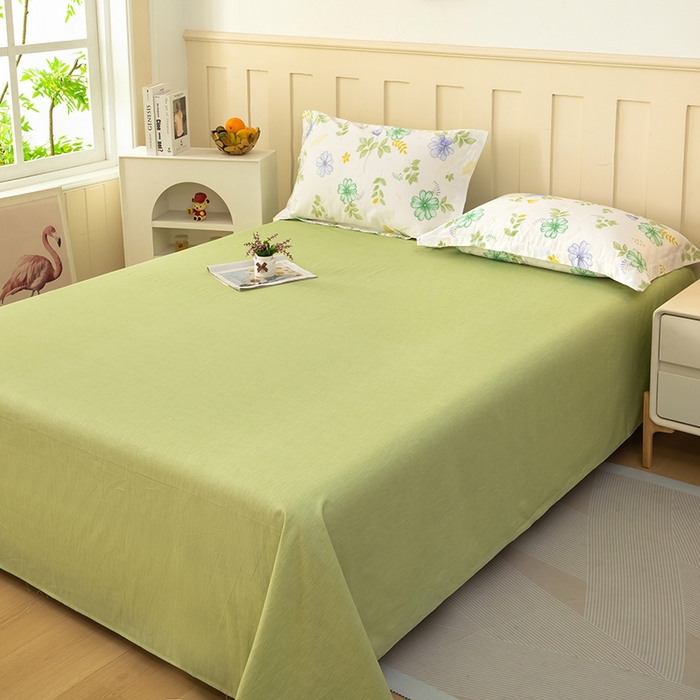 91家纺网 家纺一手货源 找家纺  雨萝家纺 新款12868全棉纯棉床单 桔梗花