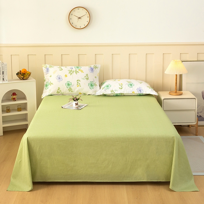 91家纺网 家纺一手货源 找家纺  雨萝家纺 新款12868全棉纯棉床单 桔梗花