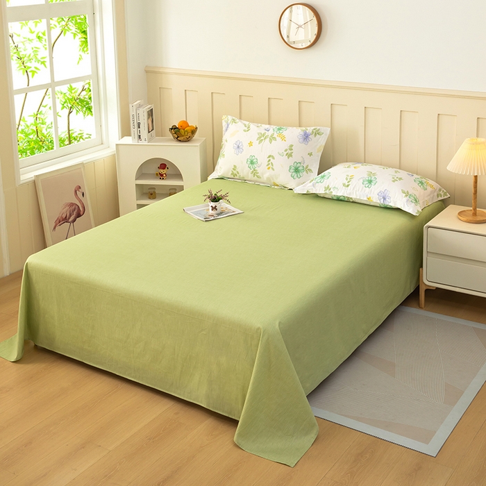 91家纺网 家纺一手货源 找家纺  雨萝家纺 新款12868全棉纯棉床单 桔梗花