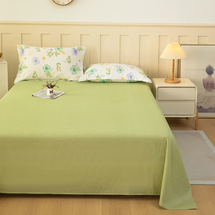 91家纺网 家纺一手货源 找家纺  雨萝家纺 新款12868全棉纯棉床单 桔梗花