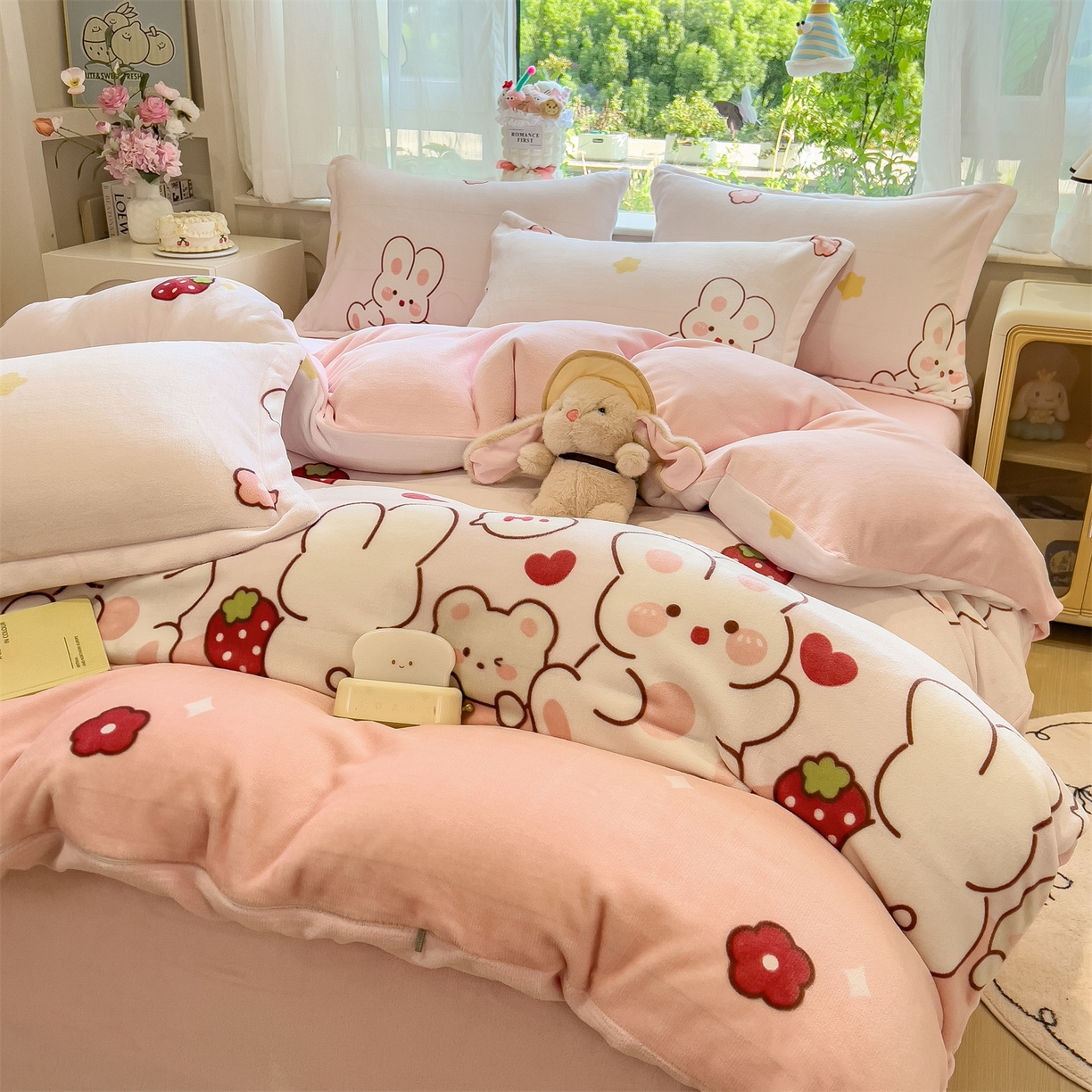 91家纺网 家纺一手货源 找家纺 （总）五月家纺 2025新款A类高克重保暖印花牛奶绒四件套