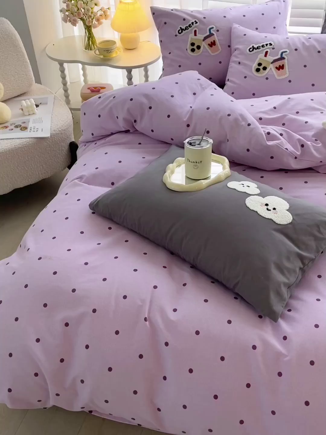 91家纺网 家纺一手货源 找家纺 炫拼家纺 2025新款全棉磨毛卡通贴布绣加厚毛巾绣纯棉四件套-曲奇系列 曲奇-好朋友