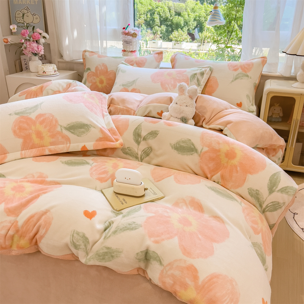 91家纺网 家纺一手货源 找家纺 （总）五月家纺 2025新款A类高克重保暖印花牛奶绒四件套