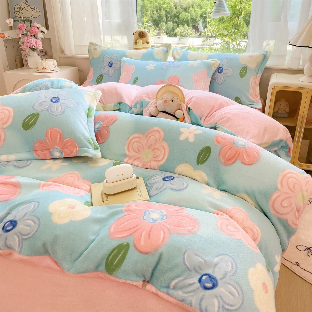 91家纺网 家纺一手货源 找家纺 （总）五月家纺 2025新款A类高克重保暖印花牛奶绒四件套